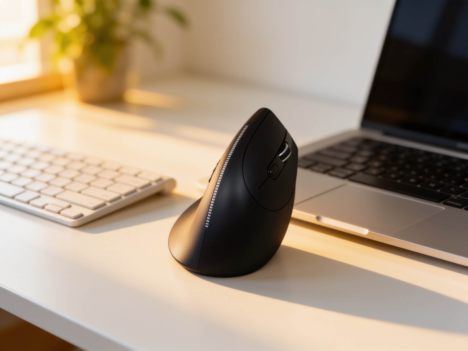 Smartsitters Ergonomic Vertical Mouse — lifestyle desk